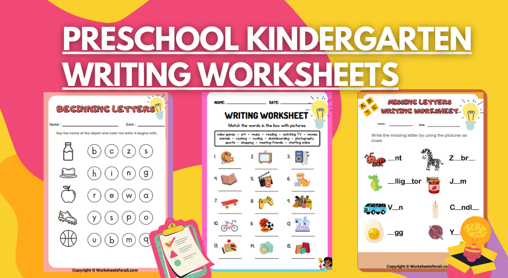 Preschool Kindergarten Writing Worksheets
Free Kindergarten Writing Worksheets
