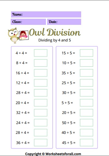 Division Math Worksheet-01