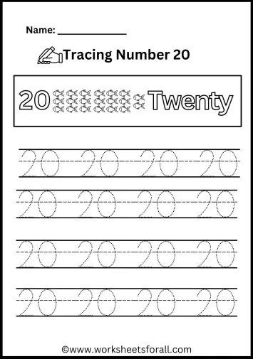 Numbers 1-20 Tracing Worksheets - Free PDF Printable Sheets!